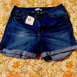 Wax jean shorts